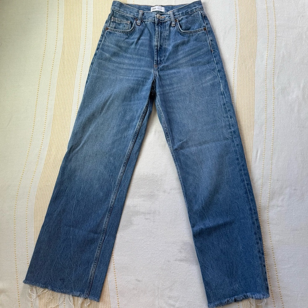Zara Blue Flare & Wide Leg Jeans